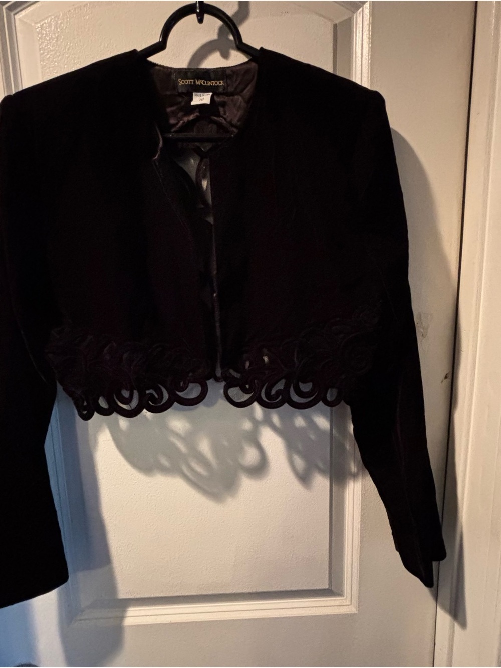 Vintage Victorian Velvet Black Bolero by Scott McClintock New Size 10 - Picture 3 of 5